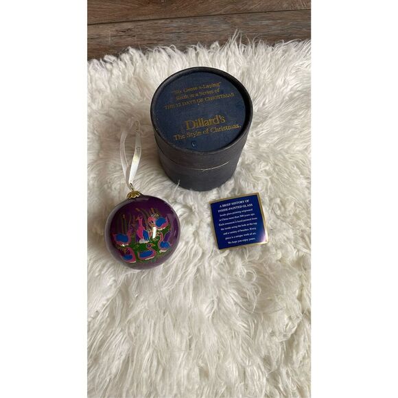 DILLARDS The Style Of Christmas Six Geese A Laying Glass Ornament 12 Days Xmas - Picture 14 of 16